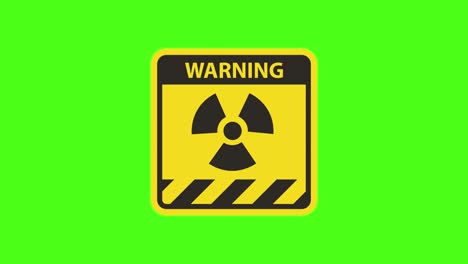 2d radiation hazard warning animated square shaped black and yellow signs