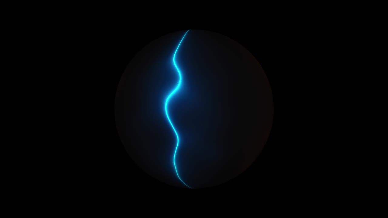 Abstract background with neon sphere, computer generated. 3d rendering dark ball with colorful rings