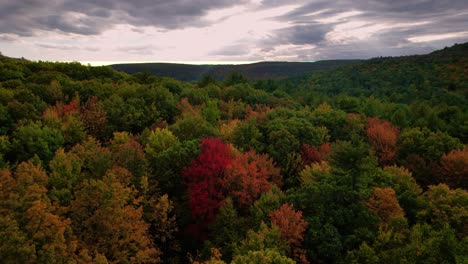 stunning, smooth aerial drone sunset video footage of the appalachian mountains in the usa during fall