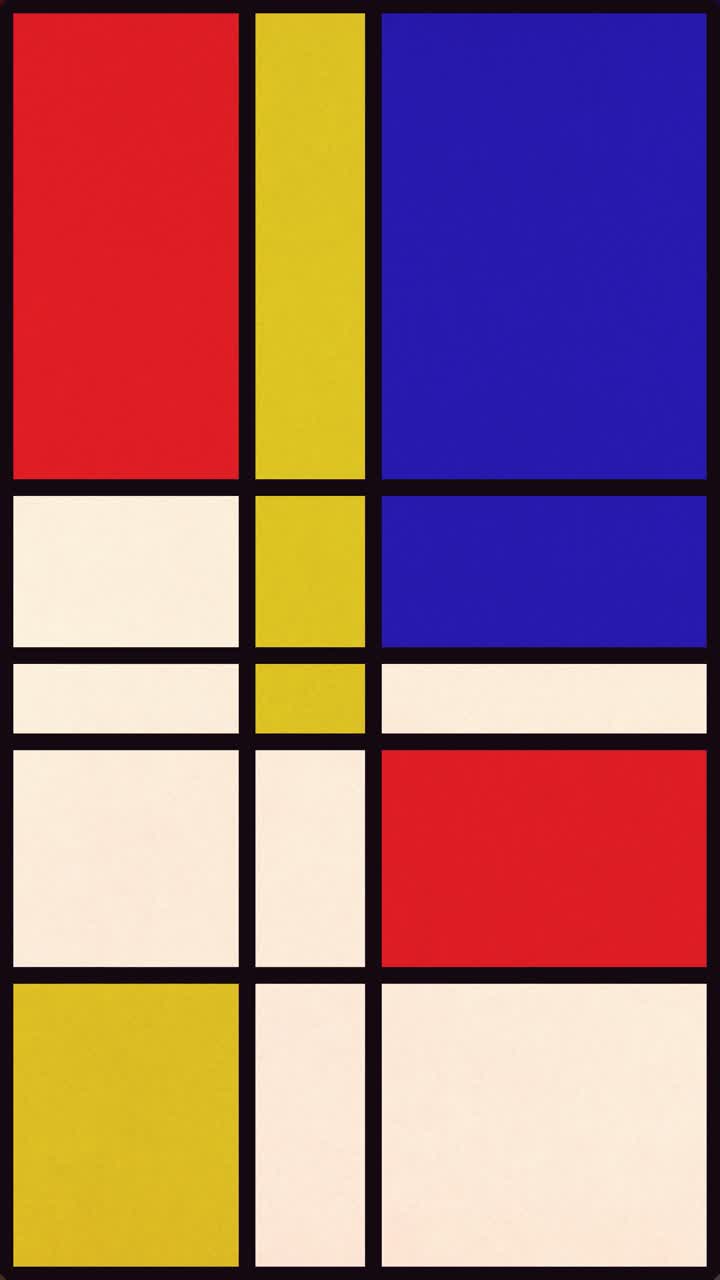 Dynamic Abstract Geometric Art Animation with Primary Colors