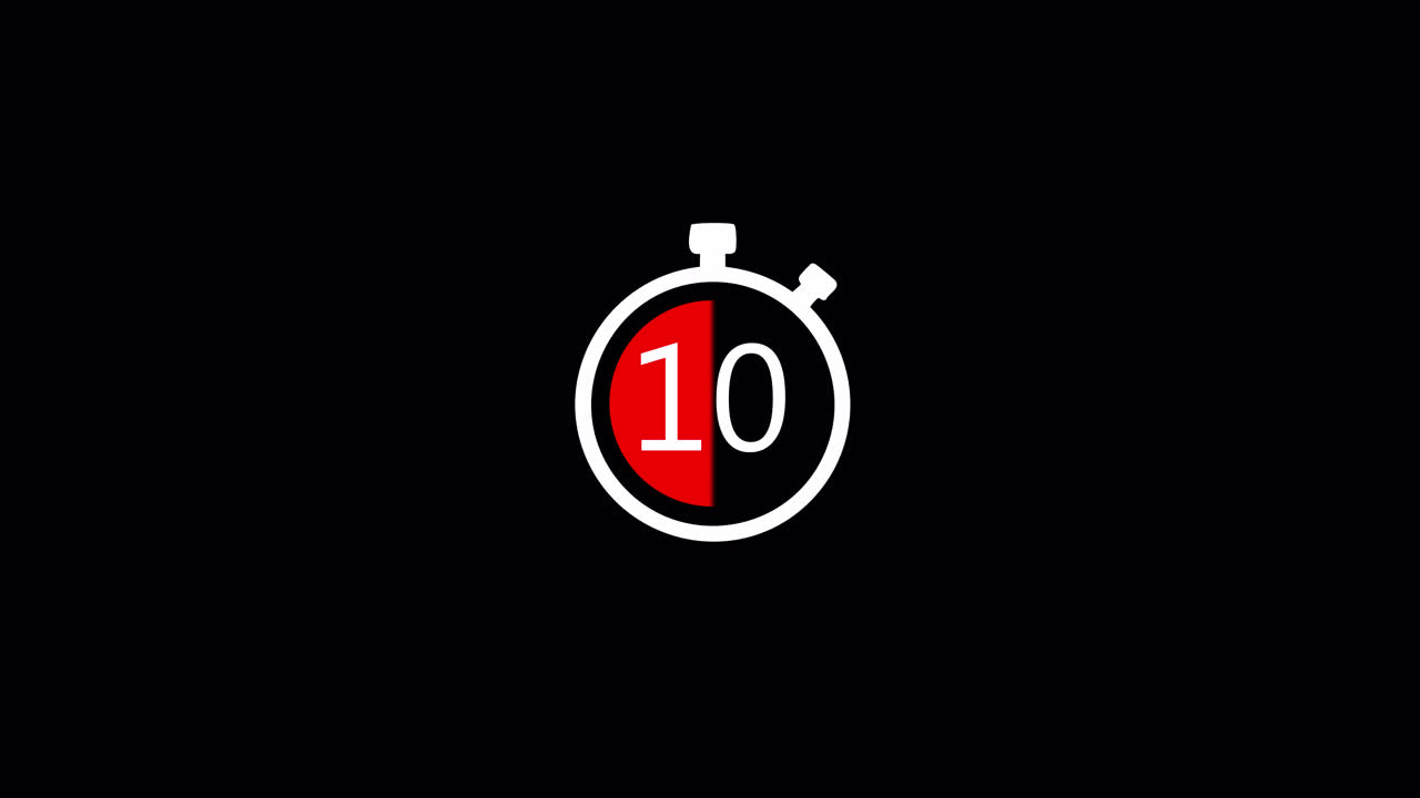Stopwatch Countdown from 20 to 0 Seconds