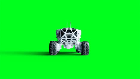 rover isolate on green screen. realistic 4k animation.