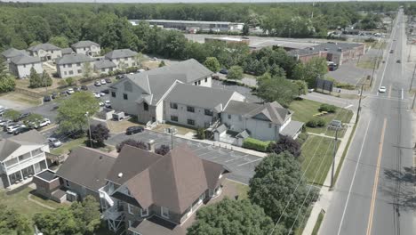 Drone-view-of-a-building-in-a-camera-crane-like-shot