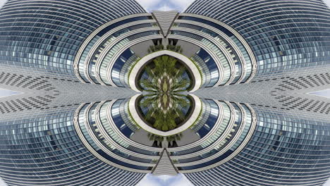 timelapse of tokyo city scene and skyline made into abstract fisheye tiny planet