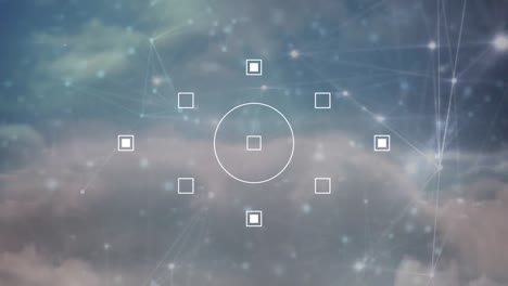 animation of icons with network of connections