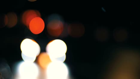 defocused night city traffic lights