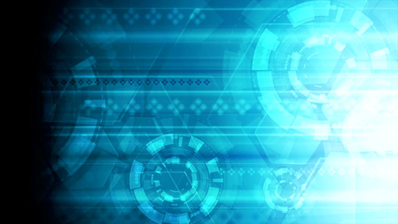 Bright blue abstract technology video animation