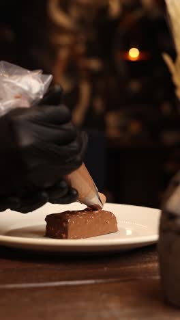 chocolate dessert preparation