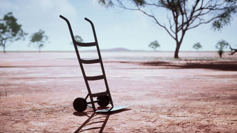 small trolley cart in the desert