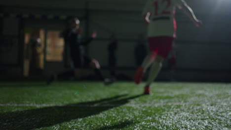 soccer player training indoors