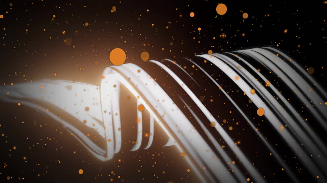 Animation of light spots over white lines on black background