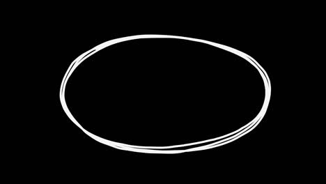 doodle oval frame on white and black backgrounds, childlike stop motion scribble animation