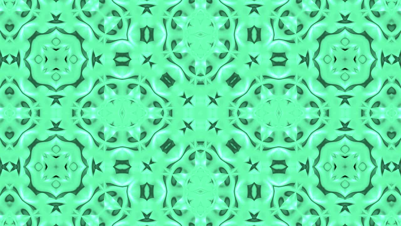 3d Looped abstract ornate decorative background. Hypnotic trendy kaleidoscope.