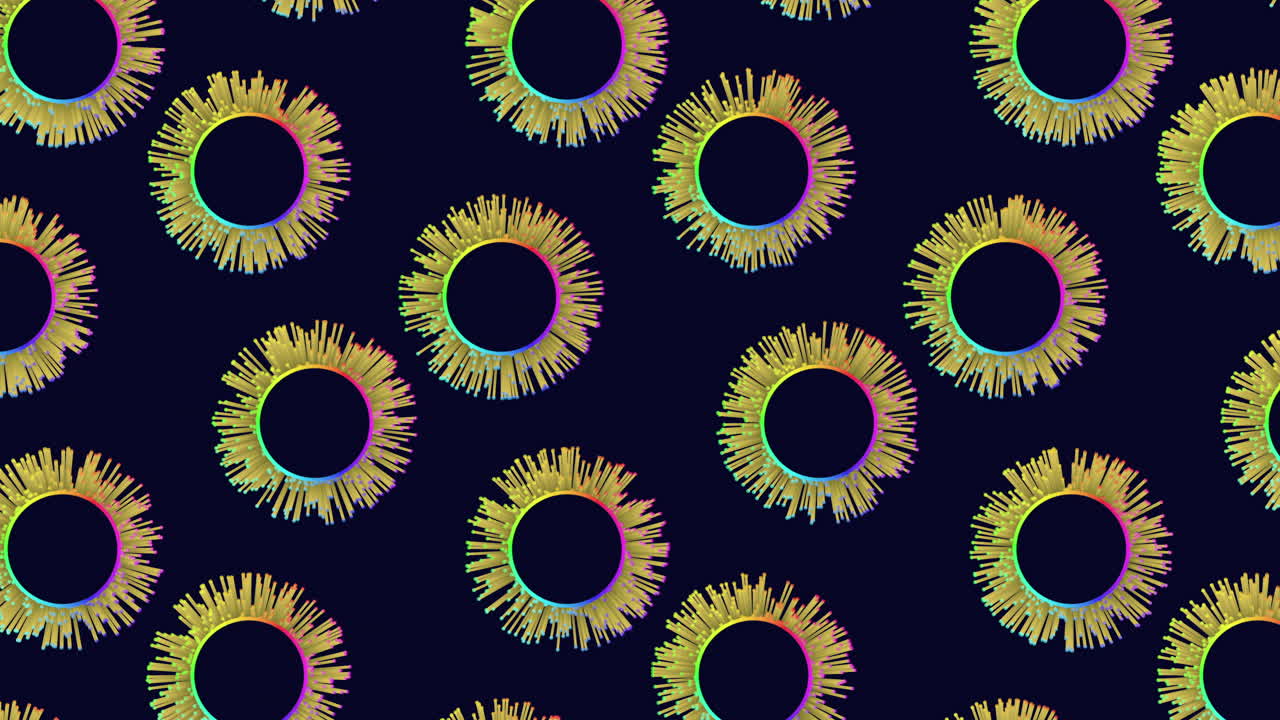 Vibrant overlapping circles create glowing pattern on black background