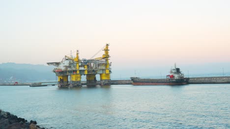 oil drilling platform in canary islands on atlantic ocean, tenerife, spain