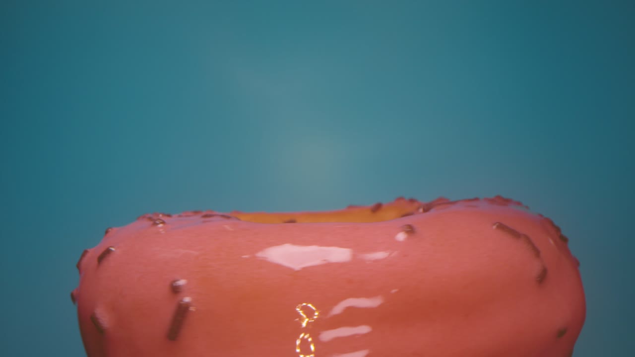 rosquilla giratoria sobre un fondo azul