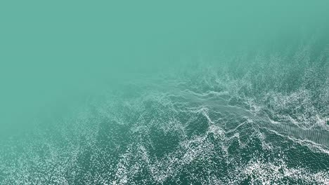 animation of waves of white particles moving on aqua blue background