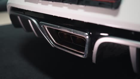 close-up of supercar dual exhaust system