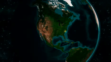 earth zoom to north america