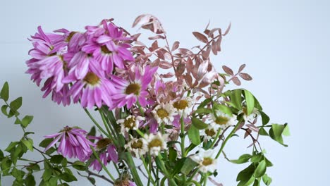 view of a boutique featuring a variety of colorful wilting ripe flowers in a vase