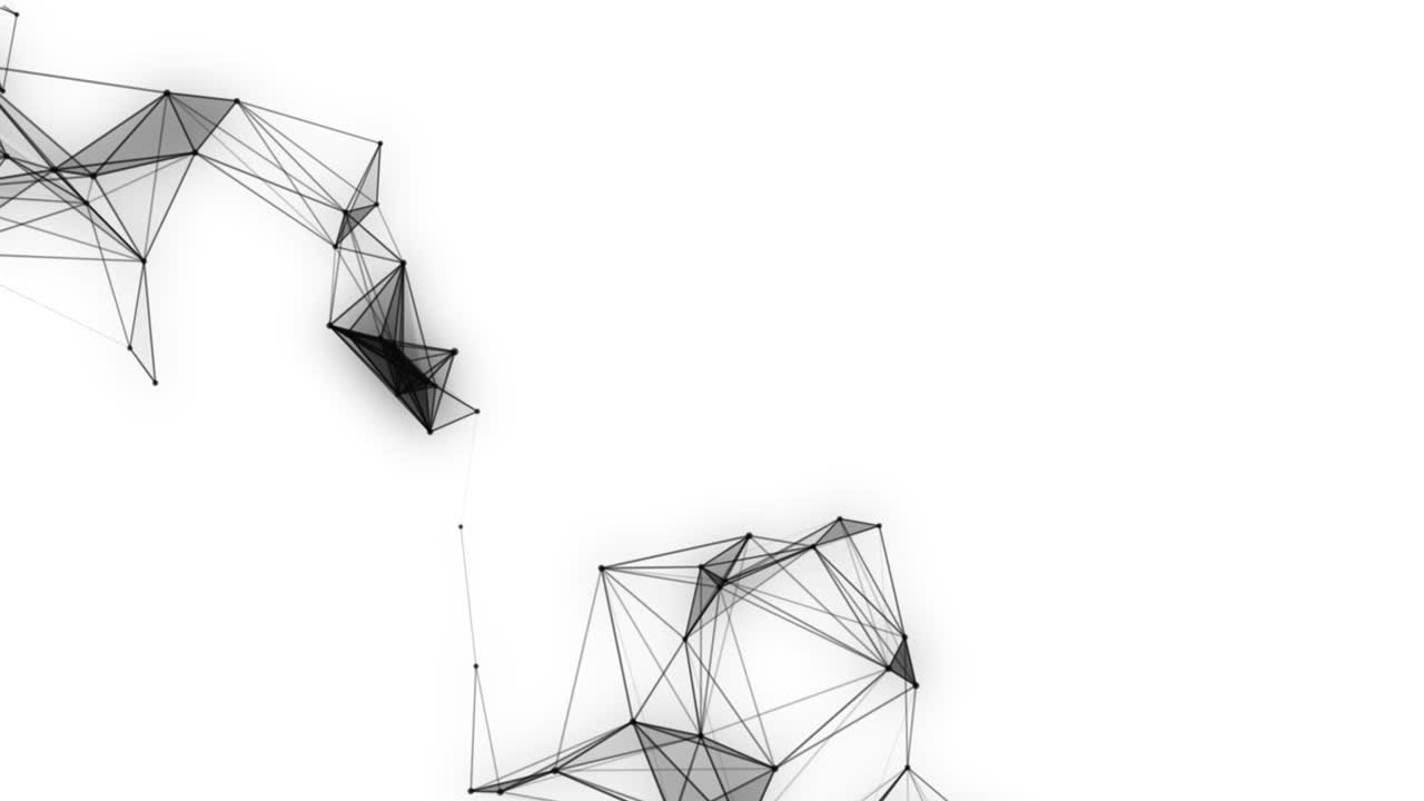 plexus fantasía tecnología abstracta. fondo geométrico abstracto con líneas en movimiento, puntos y triángulos. ciencia. medicina y tecnología. animaciones de bucle