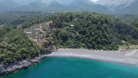 aerial of evoia island greece lonely scenic seascape sand beaches in europe