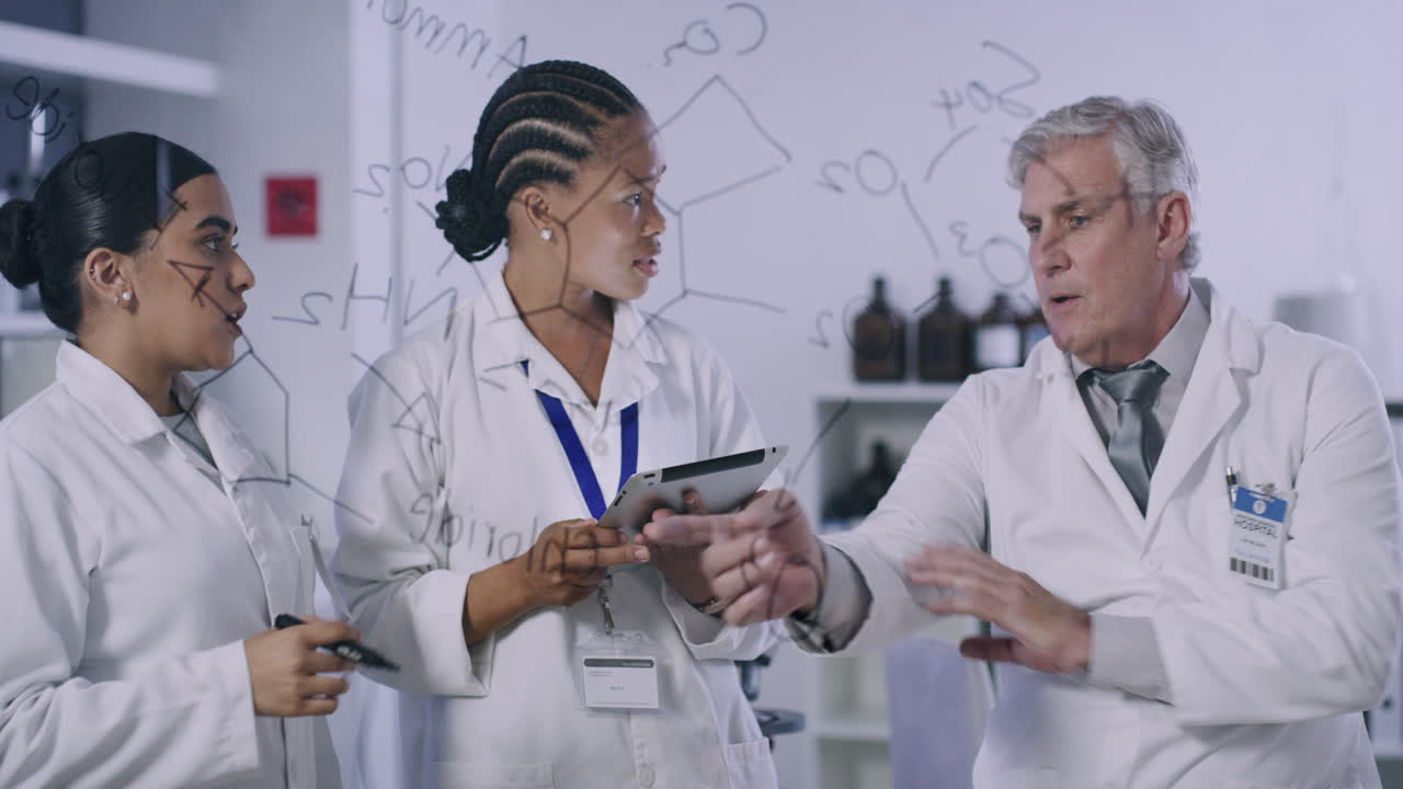 Research scientists discuss formulas