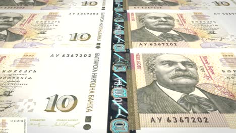 billetes de diez levs búlgaros de búlgaria, dinero en efectivo, bucle