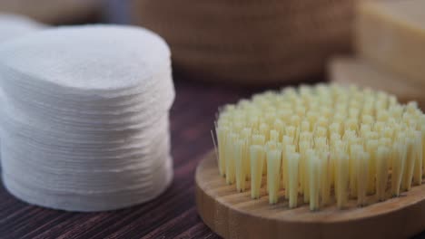 cotton pads and body brush