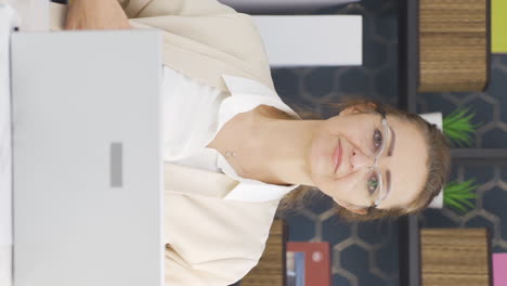 vertical video of brave and confident business woman.