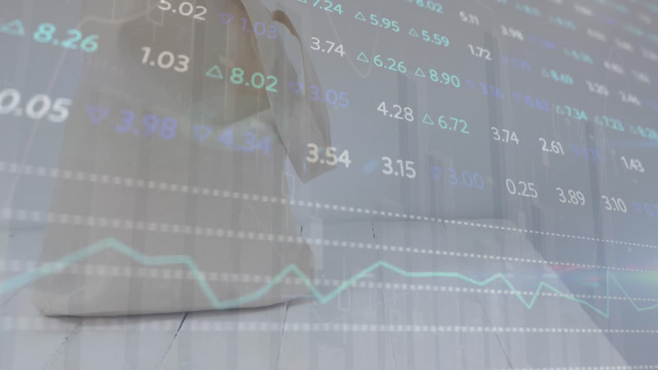 쇼핑 바구니에서 금융 데이터 처리의 애니메이션