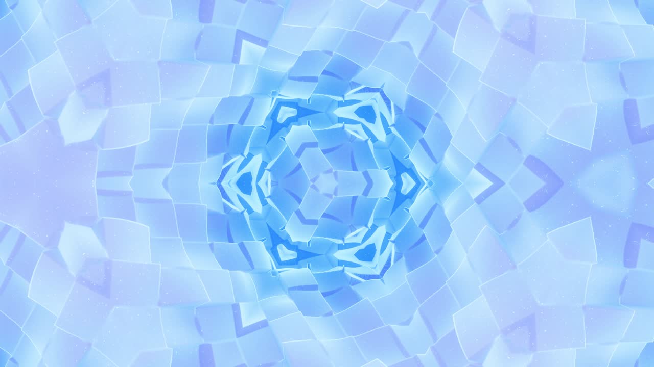 animación en bucle liso de 3d abstracto forma mate suave como flor o mandala, estructura simétrica de material de terciopelo púrpura azul intercalado con pañuelos, cambia de forma suavemente cíclica. gradiente