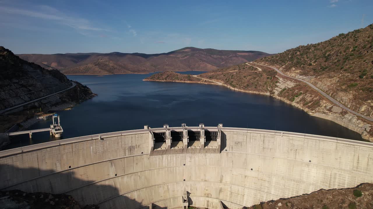 Aerial view of the Dam with reservoir, Portugal