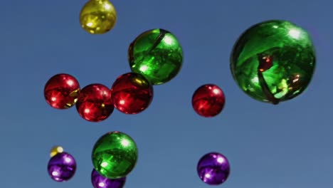 colorful balls in the air