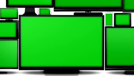 many different types of screens with green screen