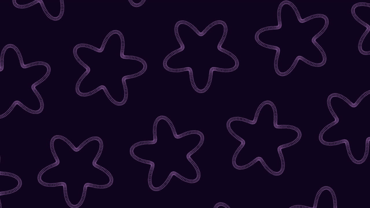 A captivating design of black and purple stars arranged in a circular pattern on a dark background. The intricate repetition creates a mesmerizing and dynamic visual