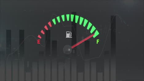 animación del procesamiento de datos sobre el panel del coche