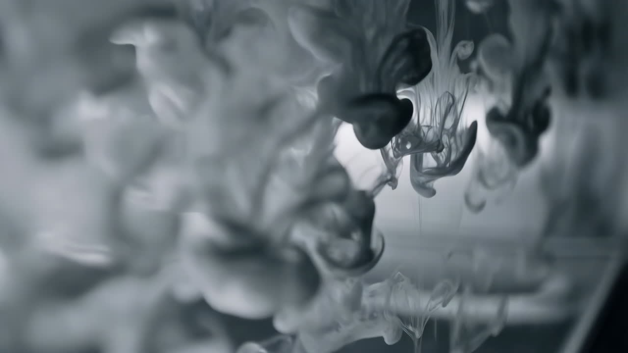 Abstract Ink and Smoke Swirls in Liquid