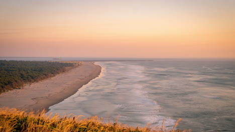 time lapse of sunset on cape disappointment, washington usa