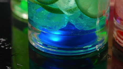 colorful cocktails with ice