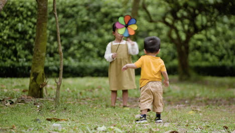 two kids in a park