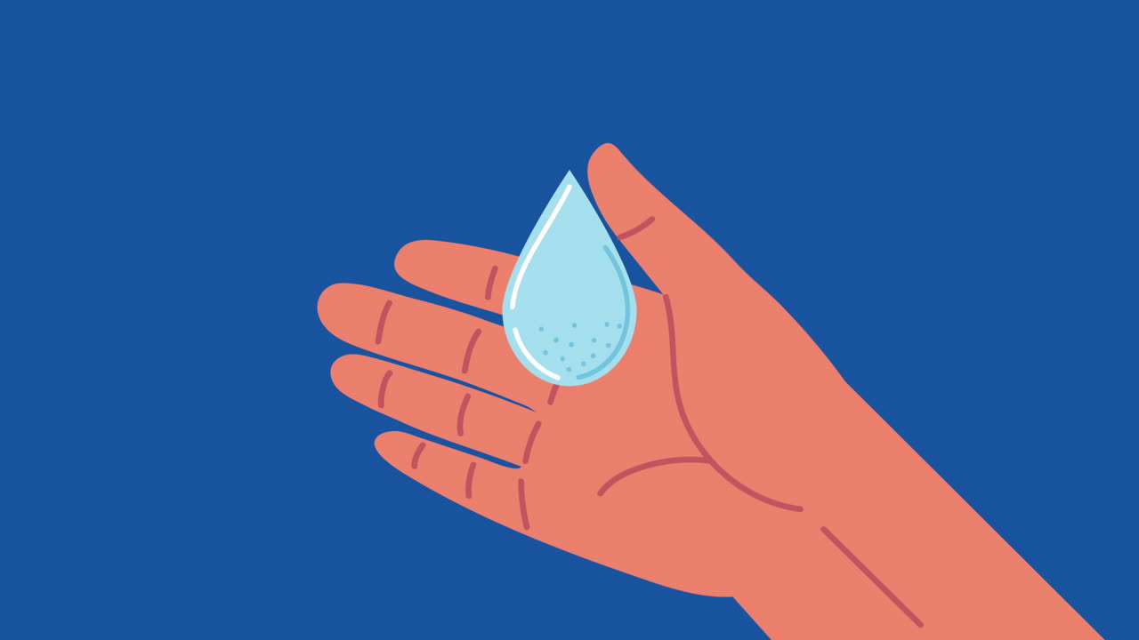 Global handwashing day animation with hand and drop | Premium Stock ...