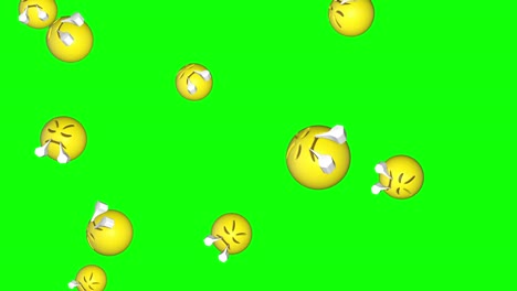 emoji emoticon face of triumph anger frustration falling green screen animation 3d