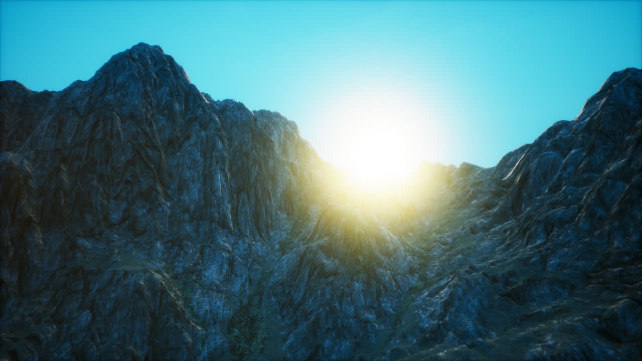 puesta de sol en el valle rocoso