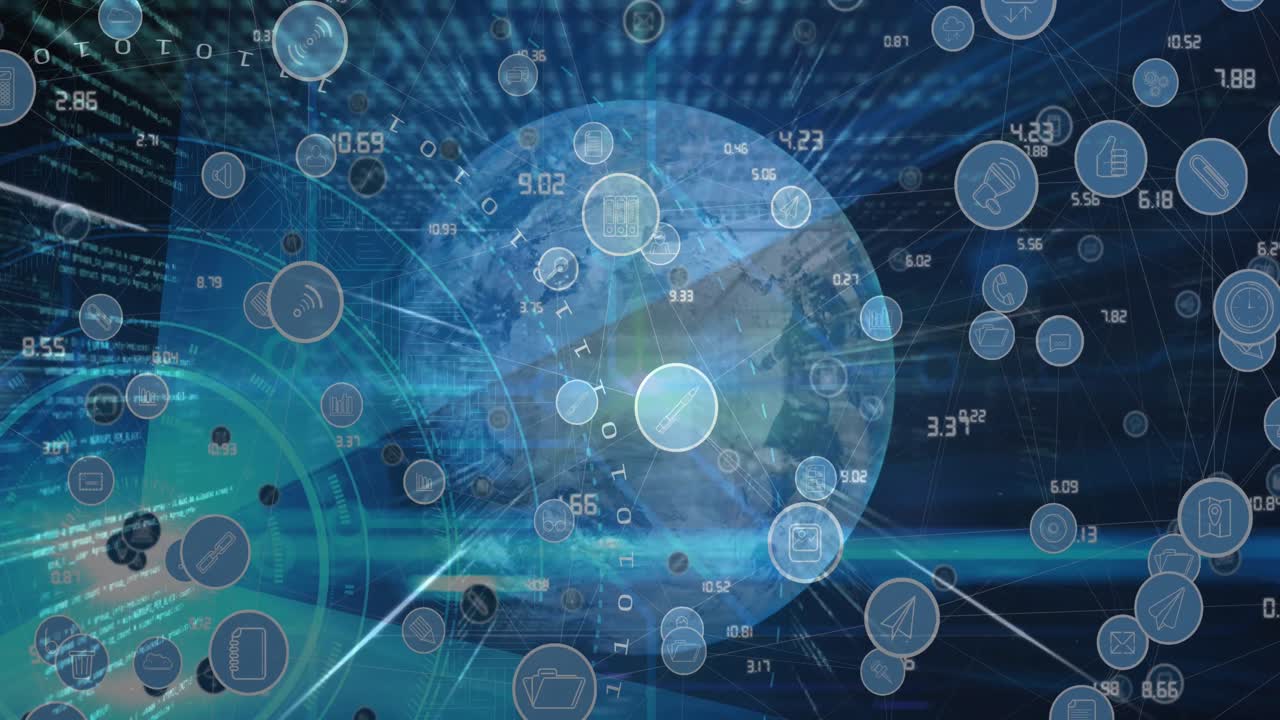 전 세계 데이터 프로세싱의 애니메이션