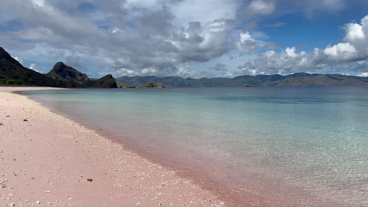 인도네시아 코모도 국립 공원 에 있는 파드 섬 의 "핑크 비치"