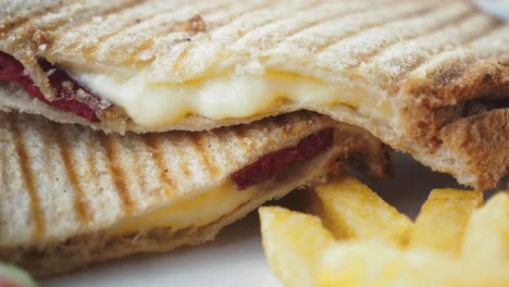 delicious turkish toast sandwich with fries