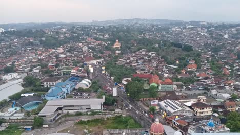 timelapse of cityscape and traffic on the road, semarang, central java, indonesia