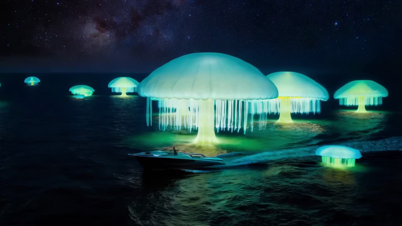 밤에는 반이는 수달 숲