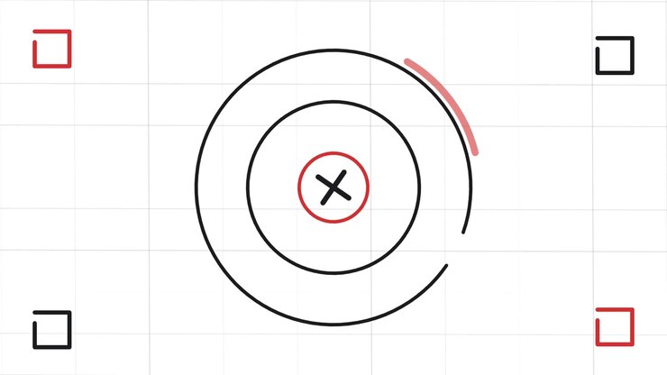 Abstract Minimalist Animation of Concentric Circles and Crosshairs
